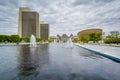 Buildings and fountains at Empire State Plaza, in Albany, New York