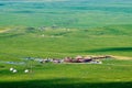 The buildings in the high mountain meadow of Nalati grassland Royalty Free Stock Photo