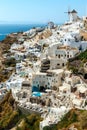 Buildings on the hill in Oia town, Santorini Royalty Free Stock Photo