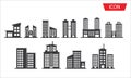 Buildings icon set city symbols