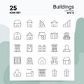 25 Buildings Icon Set. 100% Editable EPS 10 Files. Business Logo Concept Ideas Line icon design Royalty Free Stock Photo