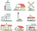 Buildings icons set Royalty Free Stock Photo