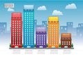 Buildings infographic. Vector illustration decorative design