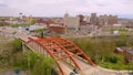 A bridge carries traffic over the Mahoning River into and out of Youngstown Ohio