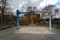 Buildings and infrastructure of the old railway station in AleksandrÃ³w Kujawski, Poland. Royalty Free Stock Photo