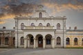 Buildings and infrastructure of the old railway station in AleksandrÃ³w Kujawski, Poland.