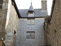 Buildings in inner yard of mont saint-michel abbey Royalty Free Stock Photo