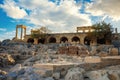 Buildings inside the Acropolis of Lindos Royalty Free Stock Photo
