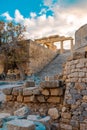 Acropolis of Lindos in Rhodes Royalty Free Stock Photo