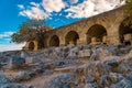 Buildings inside the Acropolis of Lindos Royalty Free Stock Photo