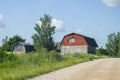 Buildings with interestingly shaped roofs, Latvia