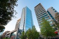 Buildings at Isidora Goyenechea street in Santiago