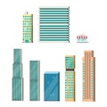 Buildings isolated vector, skyscraper building facade