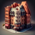 buildings in isometric form. business skyscrapers and office buildings. 3D city planning and development Royalty Free Stock Photo