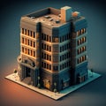 buildings in isometric form. business skyscrapers and office buildings. 3D city planning and development