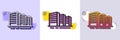 Buildings line icon. City architecture sign. Skyscraper building. Halftone dotted pattern. Vector