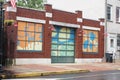 The buildings on Main St. have a very artistic design on the front of the buildings.