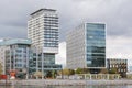 Buildings at Manchester ship canal and Salford dock area in the UK