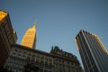 Buildings in Manhattan in the Evening Sun with Empire State Building in the Back Royalty Free Stock Photo