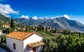 Buildings in the Mani village Alika, Peloponnese Greece