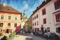 Buildings medieval and clock tower