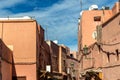 Buildings in Medina of Marrakesh, a UNESCO heritage site in Morocco Royalty Free Stock Photo