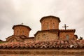 Buildings of Monastery of Varlaam in Meteora Royalty Free Stock Photo