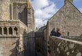 Buildings at the Mont Saint Michel Normandy France.Church.