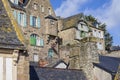 Buildings at the Mont Saint Michel Normandy France.Church.