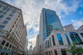 Buildings on Monument Circle in downtown Indianapolis, Indiana Royalty Free Stock Photo