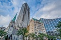 Buildings on Monument Circle in downtown Indianapolis, Indiana Royalty Free Stock Photo