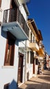 Buildings narrow road in Ioannina city greece