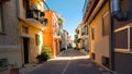 Buildings narrow road in Ioannina city greece