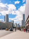 Buildings at New Arbat Street. Moscow Royalty Free Stock Photo