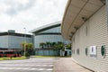 Buildings next to the Pointe a Pitre airport and bus station in Guadeloupe island