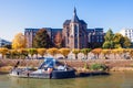 Buildings next to river Rhine in Bonn