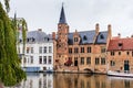 Buildings next to water in Bruges