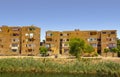 Buildings on the Nile canal near Qena, Egypt Royalty Free Stock Photo