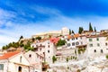 Buildings of the old town in Sibenik, Croatia, on sunny summer day. Royalty Free Stock Photo