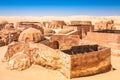 Buildings in Ong Jemel, Tunisia. Ong Jemel is a place near Tozeur, where the movies Star wars Royalty Free Stock Photo