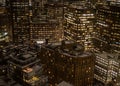 Buildings Packed Together in Boston At Night Royalty Free Stock Photo
