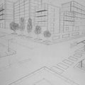 Buildings pencil drawing made by a 5th grader - or