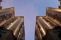 Buildings perspective at dusk