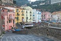 Buildings at the port of Marina Grande in Sorrento, Italy at dusk