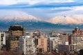 Buildings at Providencia district with Los Andes Mountains in the back in Santiago Royalty Free Stock Photo