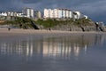 Buildings Reflected on Beach, Wales