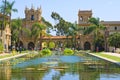 Buildings and Reflecting Pond, San Diego Royalty Free Stock Photo