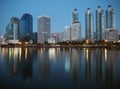 The buildings reflection at Benchakitti park