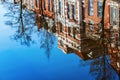 Buildings reflects in a canal in The Hague, Netherlands Royalty Free Stock Photo