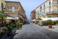 Buildings and restaurants in downtown Tropea - Tropea, Calabria, Italy Royalty Free Stock Photo